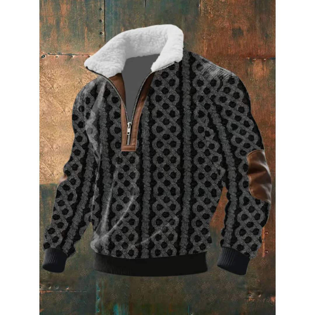 Ettiene | Fleece coltrui met rits en hoge kraag