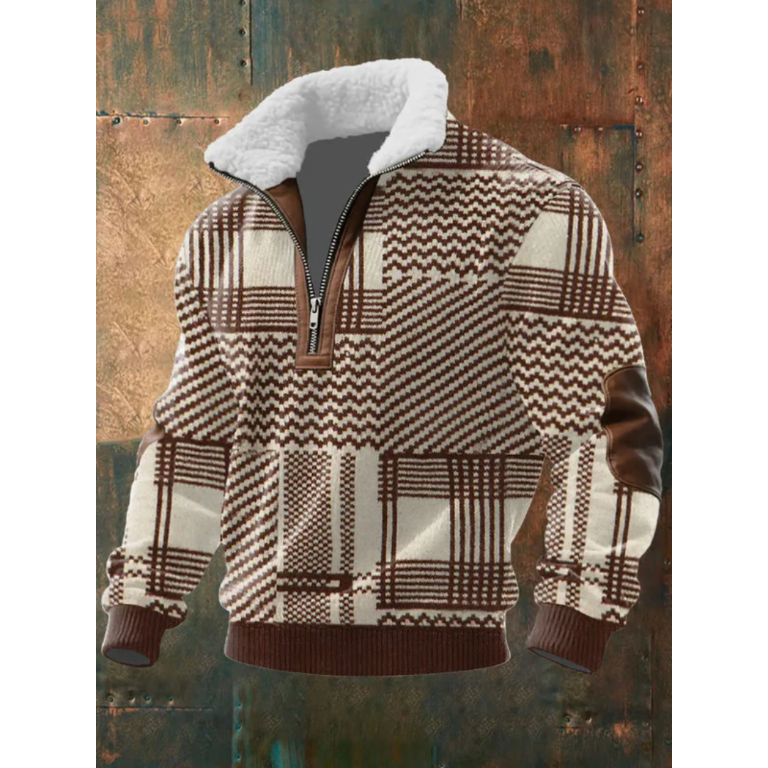 Ettiene | Fleece coltrui met rits en hoge kraag