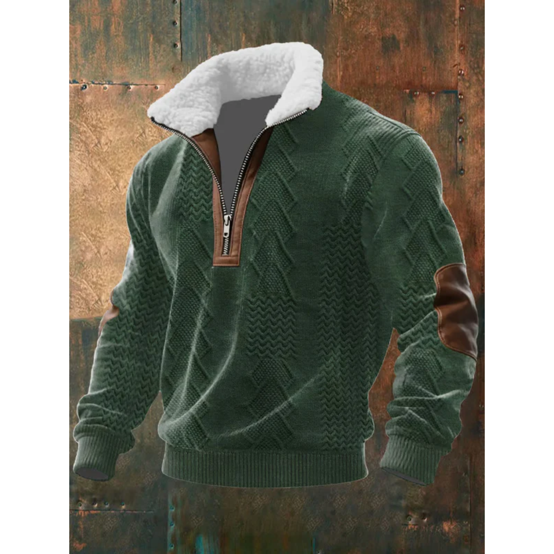 Ettiene | Fleece coltrui met rits en hoge kraag