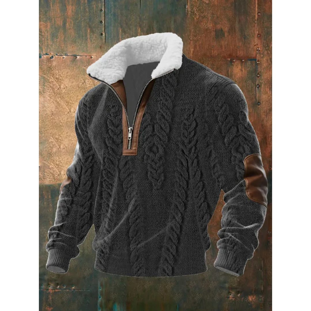Ettiene | Fleece coltrui met rits en hoge kraag