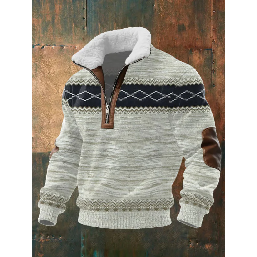 Ettiene | Fleece coltrui met rits en hoge kraag