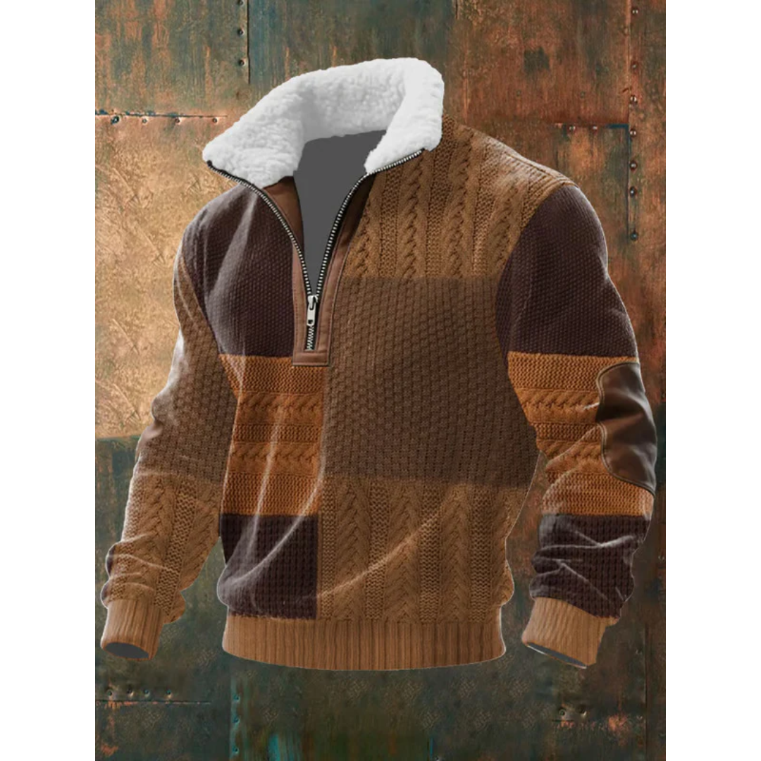 Ettiene | Fleece coltrui met rits en hoge kraag
