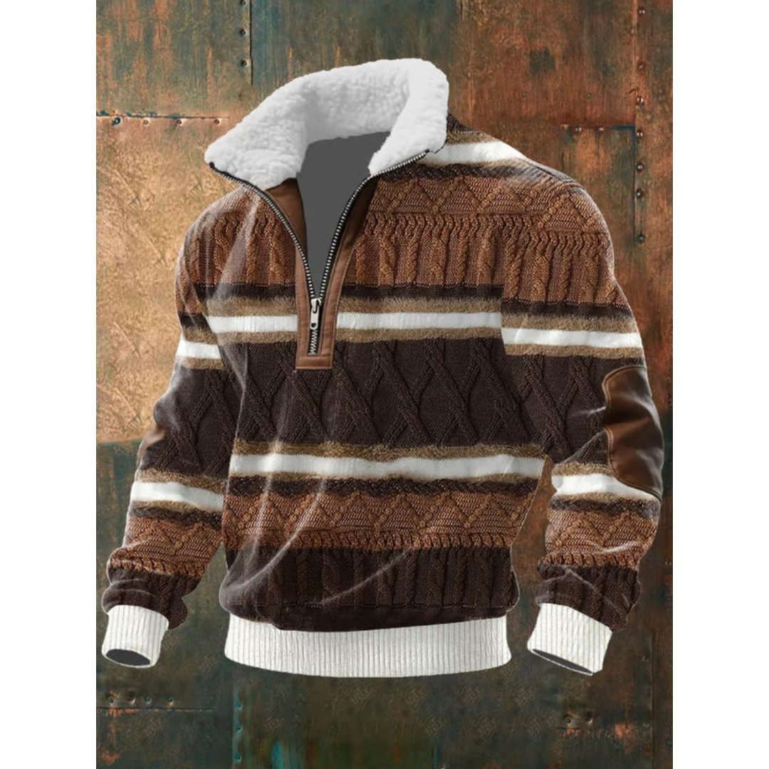 Ettiene | Fleece coltrui met rits en hoge kraag