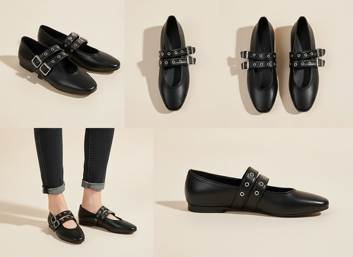 Van Rossem Mode®| Dubbele Gesp Ballerina's