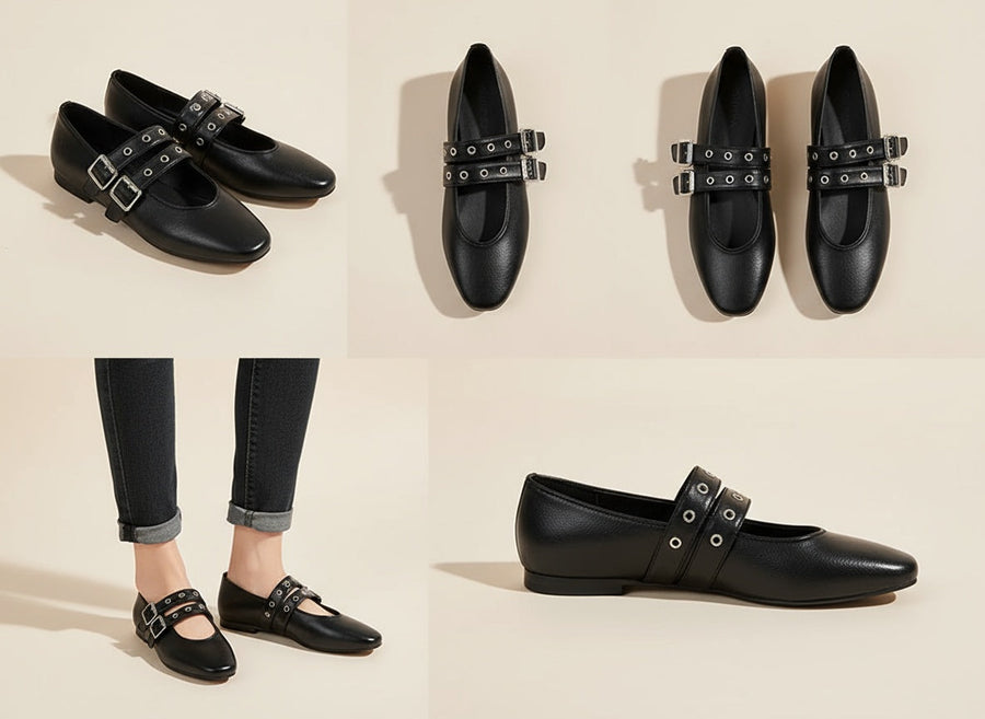 Van Rossem Mode®| Dubbele Gesp Ballerina's