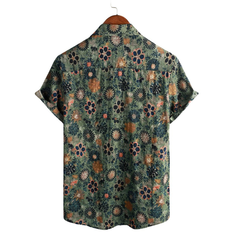 Van Elst Mode®| Katoenen Hawaii Overhemd met Korte Mouwen