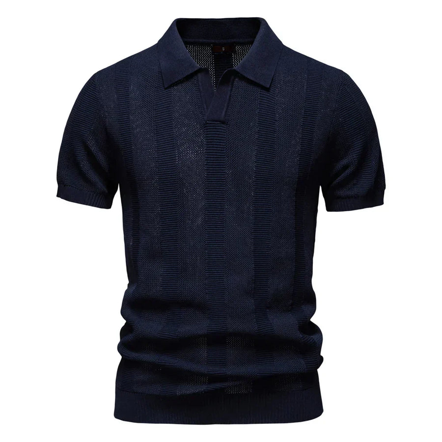 Van Elst Mode® | Katoenen Gestreepte Polo