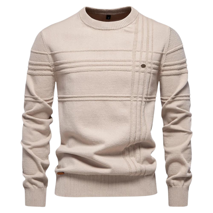 Van Elst Mode® | Katoenen Herentrui Met Streepdesign