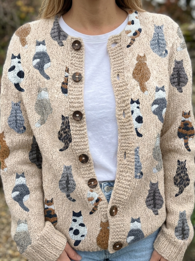 Zoë® | De Kattenprint Cardigan